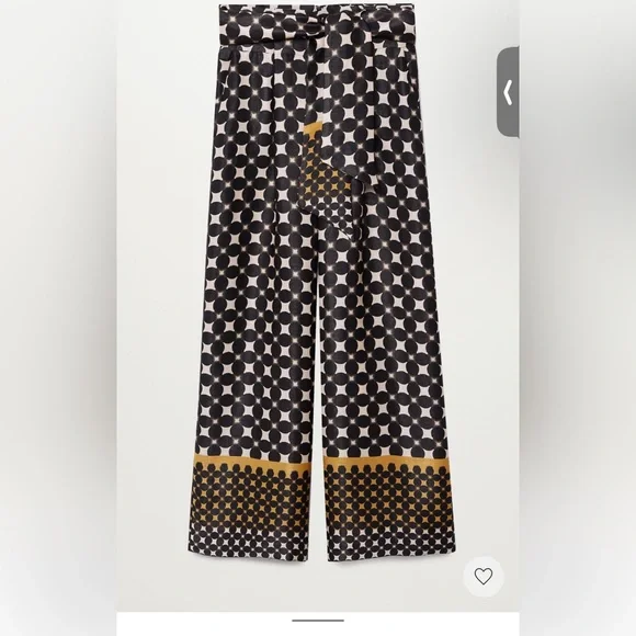 Mango geometric wide leg satin pants - Picture 3 of 3